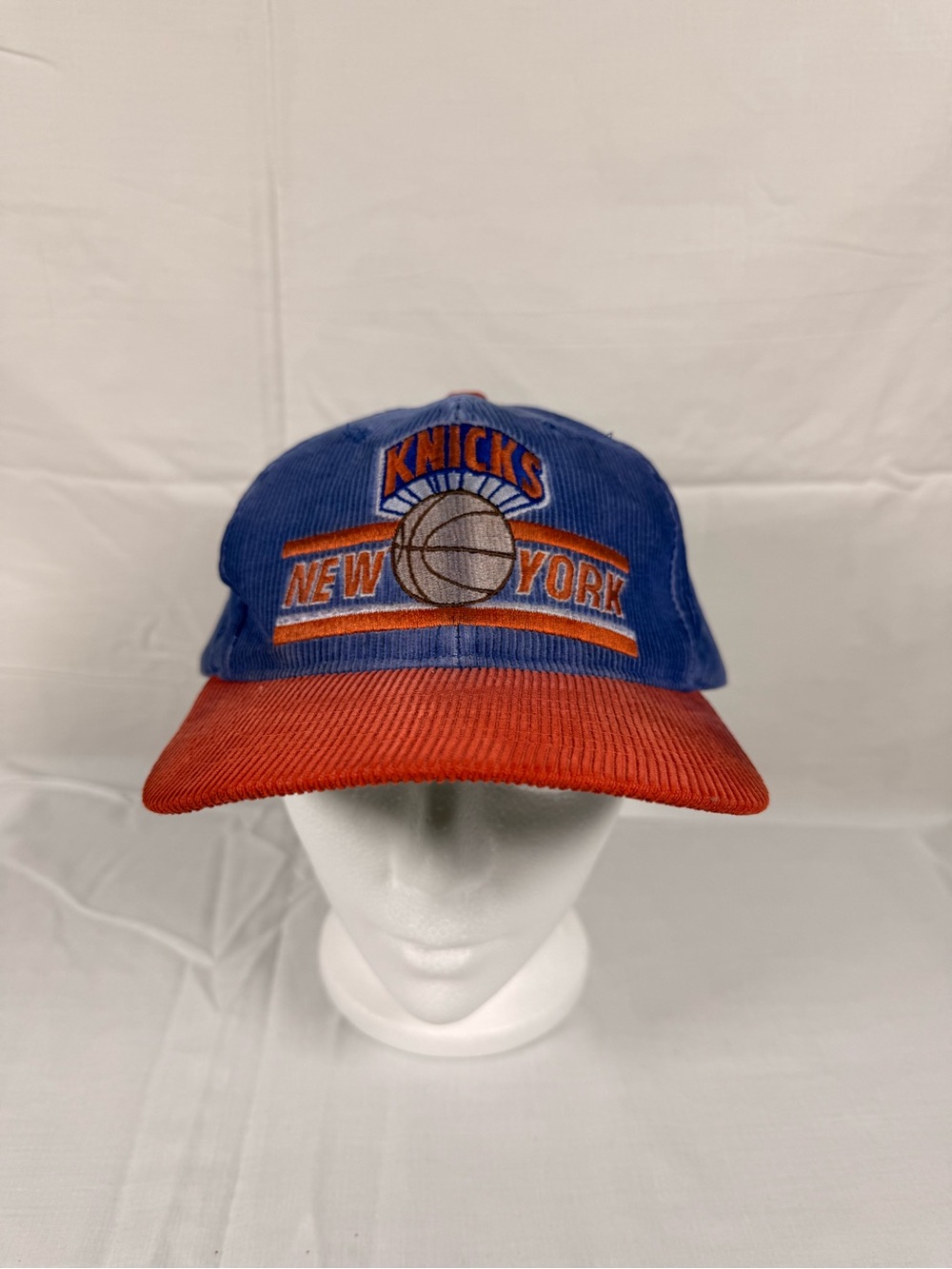 New York Knicks Blue and Orange Corduroy Baseball Cap